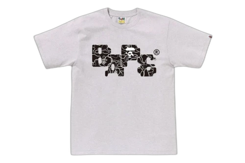 BAPE Neon Camo 8Bit Logo Tee Gray