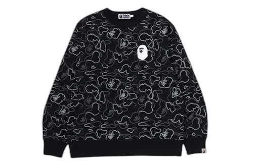 BAPE Neon Camo Crewneck Sweatshirt Black