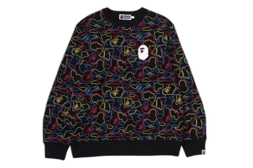 BAPE Neon Camo Crewneck Sweatshirt Multi