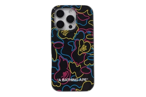 BAPE Neon Camo iPhone 16 Pro Case Black