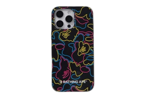 BAPE Neon Camo iPhone 16 Pro Max Case Black