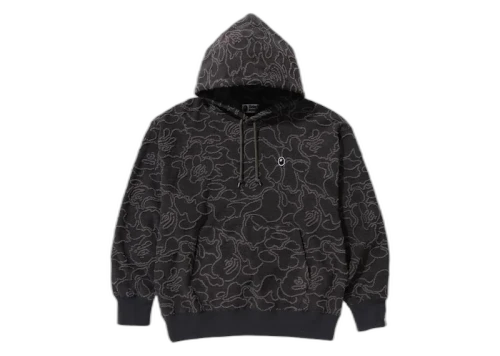 BAPE Neon Camo Jacquard Relaxed Fit Pullover Hoodie Black