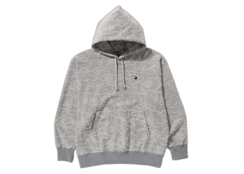 BAPE Neon Camo Jacquard Relaxed Fit Pullover Hoodie Grey