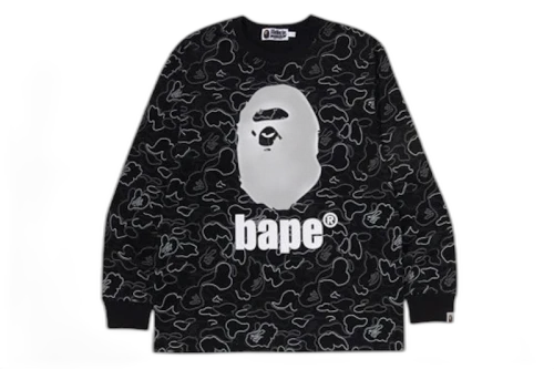 BAPE Neon Camo L/S Tee Black