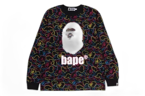 BAPE Neon Camo L/S Tee Multi