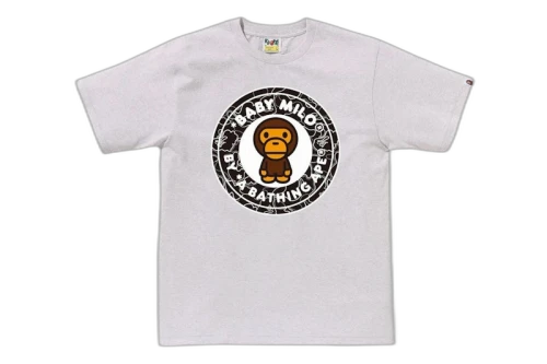 BAPE Neon Camo Milo Busy Works Tee Gray