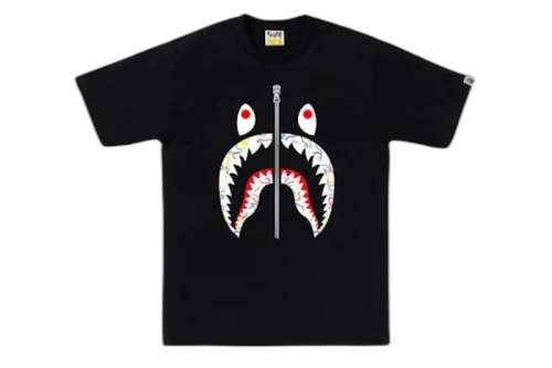 BAPE Neon Camo Shark Tee Black