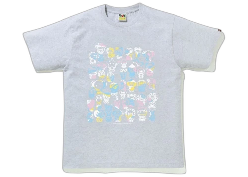 BAPE New Multi Camo A To Z Tee Grey