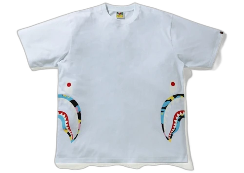 BAPE New Multi Camo Side Shark Relaxed Tee White