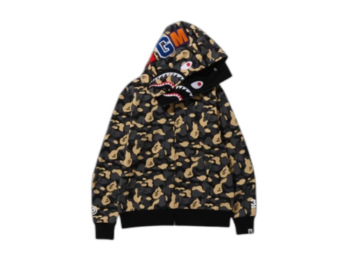 BAPE New York Madison Avenue 3rd Anniversary Double Shark Hoodie Multicolor