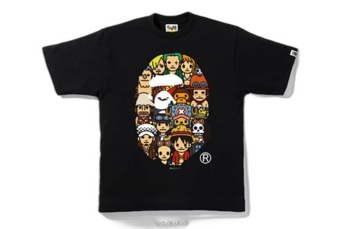 BAPE One Piececharacters Ape Head Tee Black