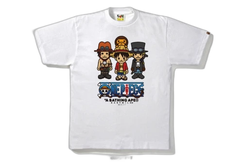 BAPE One Pieceluffy & Brothers X Milo Tee White