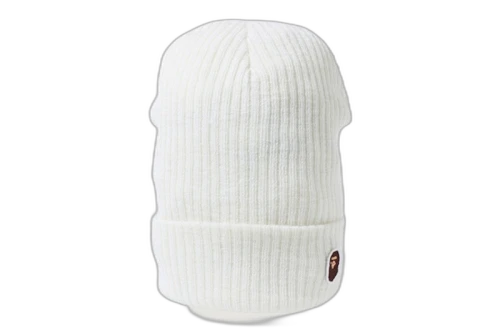 BAPE One Point Knit Cap White