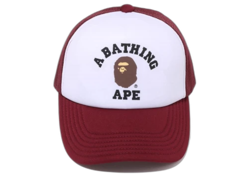 BAPE College Mesh Cap Burgundy