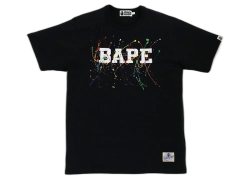 BAPE Paint Splatter Tee Black
