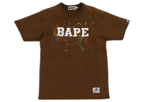 BAPE Paint Splatter Tee Brown