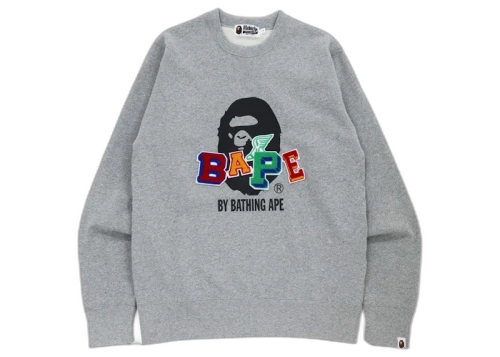 BAPE Patch Crewneck Grey