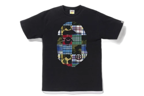 BAPE Patchwork Big Ape Head Tee Black