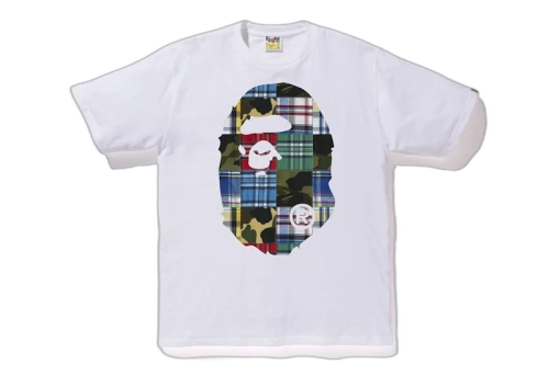 BAPE Patchwork Big Ape Head Tee White
