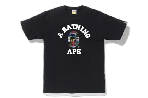 BAPE Patchwork College Tee Black