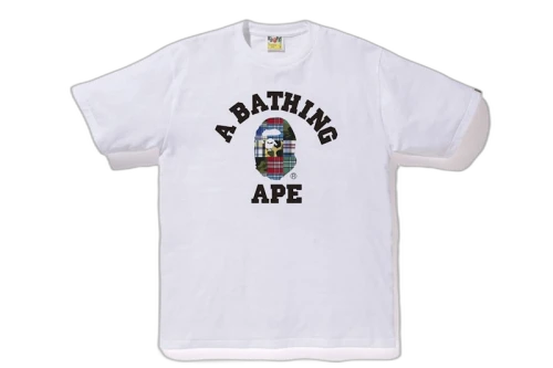 BAPE Patchwork College Tee White