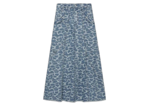 BAPE Pattern Denim Long Skirt Light Indigo