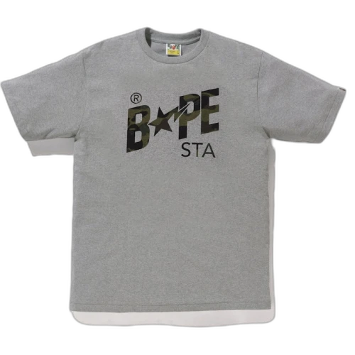 BAPE Pigment 1st Camo Bapesta Tee Gray/Green