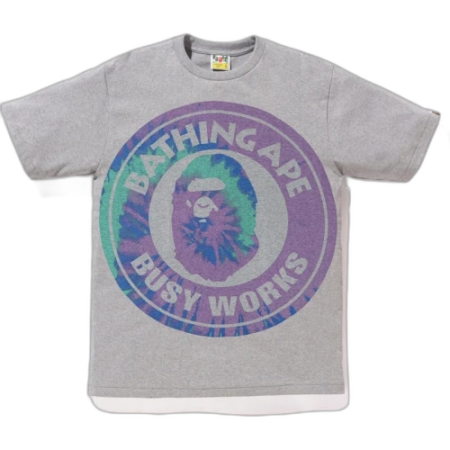 BAPE Pigment Tie Dye Big Busy Works Tee Grey/Purple
