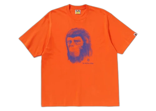 BAPE Pixel Comic Ape Head Relaxed Fit Tee Orange