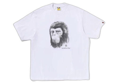 BAPE Pixel Comic Ape Head Relaxed Fit Tee White