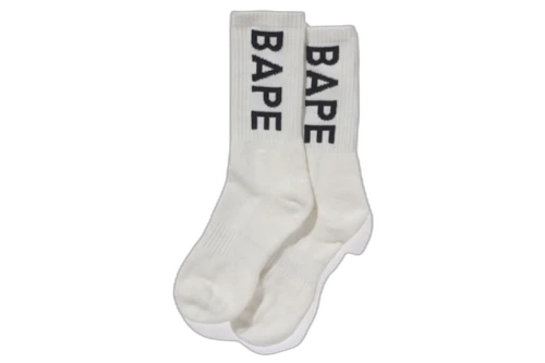 BAPE Premium Summer Bag Logo Socks White