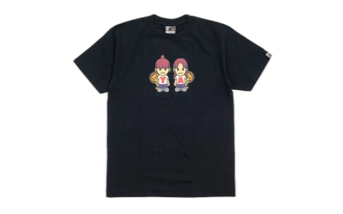 BAPE Puffy Vs Baby Milo Tee Black