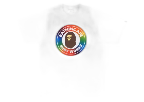 BAPE Rainbow Busy Works Tee White