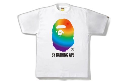 BAPE Rainbow By Bathing Tee White