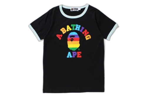 BAPE Rainbow College Trim Tee (Ladies) Black