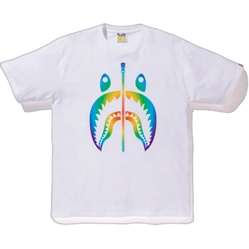 BAPE Rainbow Shark Tee White