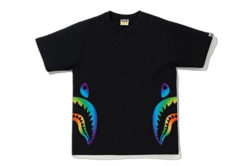 BAPE Rainbow Side Shark Tee Black