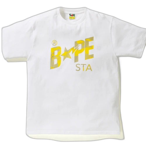 BAPE Reflection Camo Bapesta Tee White/Yellow