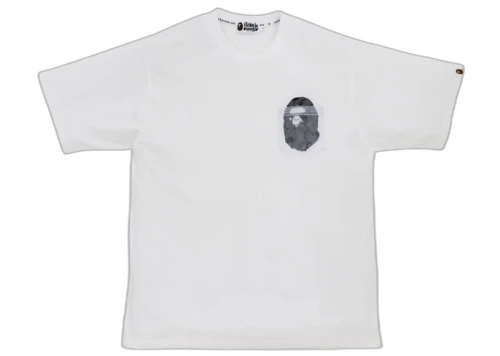 BAPE Reflective Solid Camo Ape Head Relaxed Fit Pocket Tee White