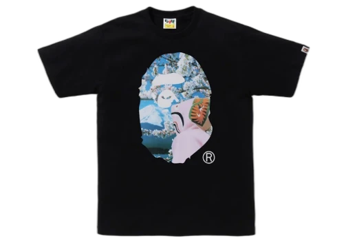 BAPE Sakura Ape Head Photo I Tee Black
