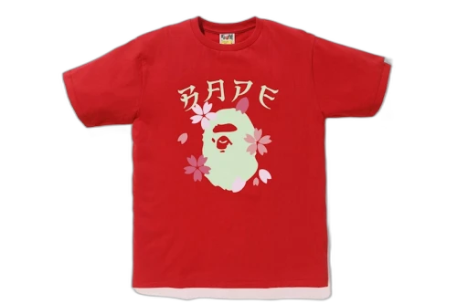 BAPE Sakura Ape Head Tee Red