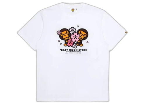 BAPE Sakura Baby Milo Tee White