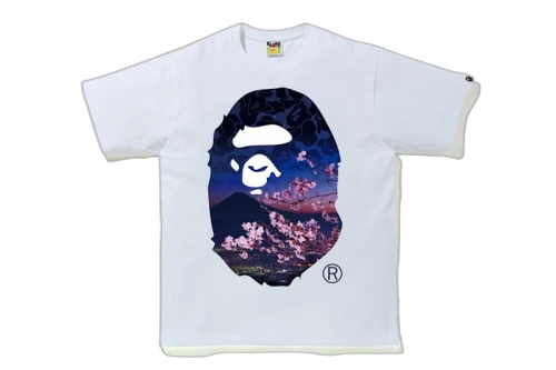 BAPE Sakura Photo Ape Head Tee White