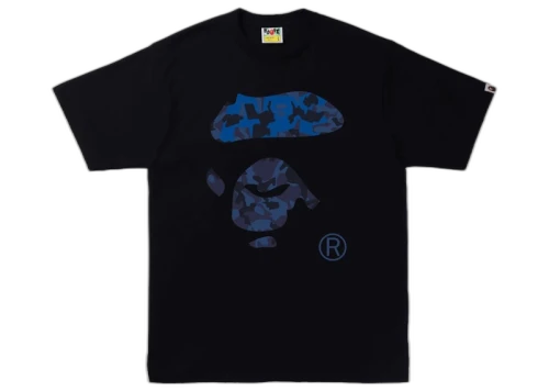 BAPE Sand Camo Ape Face Tee Black/Navy