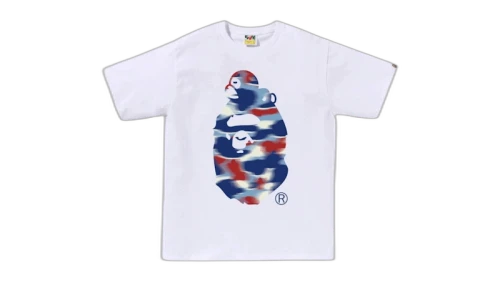 BAPE Screen Camo Milo On Big Ape Tee White/Blue