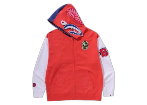BAPE Shark Full Zip Japan Hoodie Red