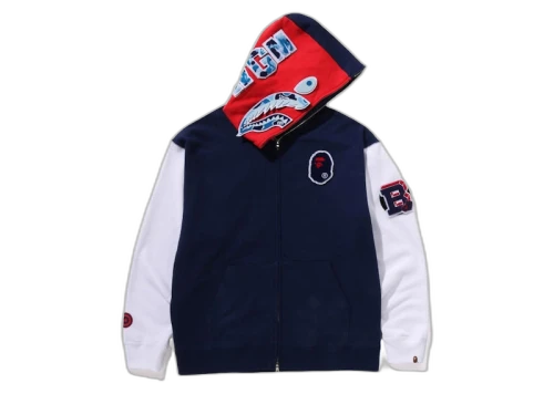 BAPE Shark Full Zip UK Hoodie Navy