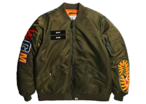 BAPE Shark Loose Fit MA-1 Jacket (FW21) Olivedrab