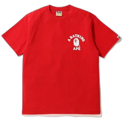 BAPE Silicon College One Point T-Shirt Red