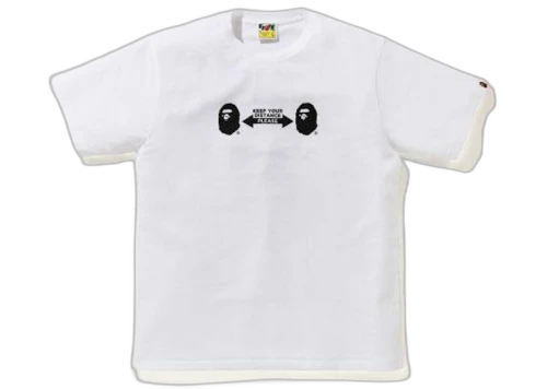BAPE SOCIAL DISTANCE Ape Head Tee White